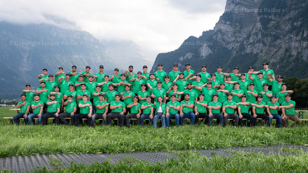 Schwingen -  ESAF Team NOSV 2025 | Mollis, 22.8.25, Schwingen - ESAF Team NOSV.Mit Sponsor Blumer-Lehmann