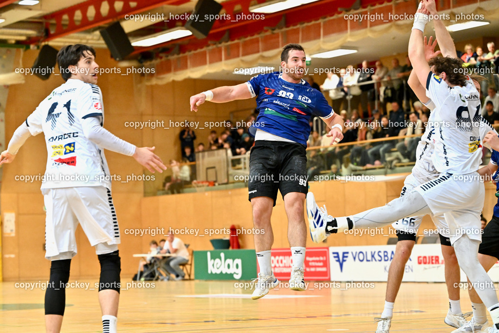 SC Ferlach vs. roomz JAGS Vöslau | #41 KOVACEC Jan roomz JAGS Vöslau, #93 Nosan Blaz SC Ferlach, #84 DELL Jonas roomz JAGS Vöslau, SC Ferlach vs. roomz JAGS Vöslau, SC Ferlach vs. roomz JAGS Vöslau am 08.11.2025 in Ferlach (Ballspielhalle Ferlach), Austria, (Photo by Bernd Stefan)