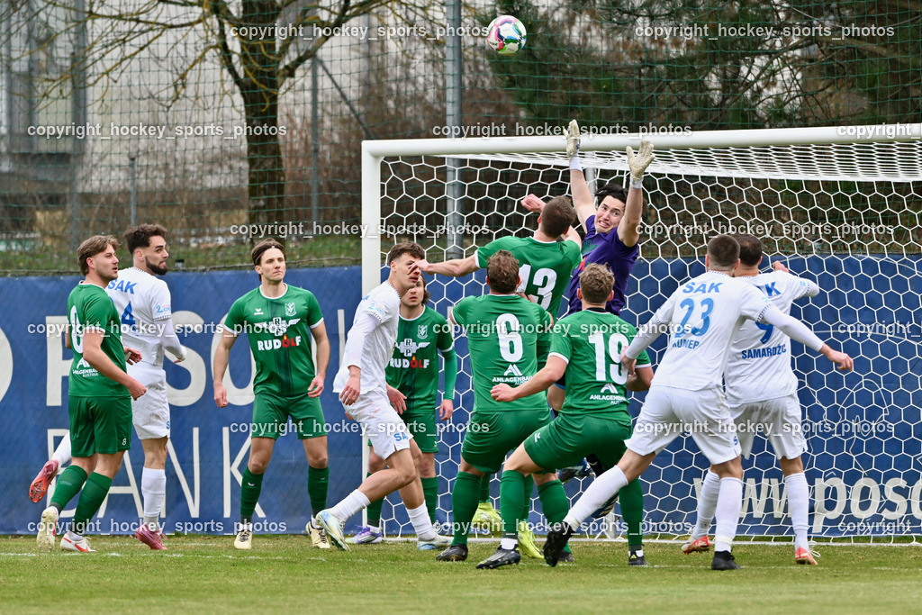 SAK vs. VST Völkermarkt | #23 Zan Kumer SAK, #9 Sinan Samardzic SAK, #19 Valentin Safran VST Völkermarkt, #6 Lukas Ladinig VST Völkermarkt, #13 Mario Daniel Gugganig VST Völkermarkt, #17 Timo Todor-Kostic SAK, #24 Jovan Koprivica SAK, #8 Lukas Urnik VST Völkermarkt, #21 Oliver Kuester VST Völkermarkt, #1 Florian Alexander Zitterer VST Völkermarkt, SAK vs. VST Völkermarkt, SAK vs. VST Völkermarkt am 21.03.2026 in Klagenfurt (Sportpark Welzenegg), Austria, (Photo by Bernd Stefan)
