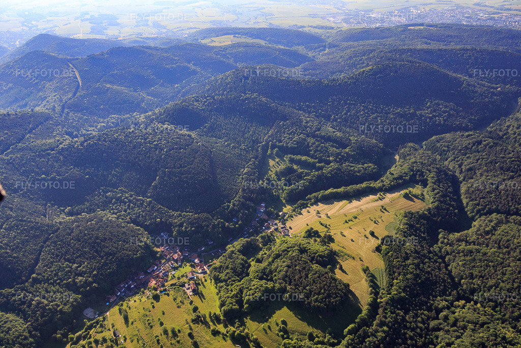 Luftbild: Ortsansicht von Westen im Ortsteil Blankenborn in Bad Bergzabern im Bundesland Rheinland-Pfalz in Deutschland. Foto: IMG_080058.jpg vom 05.06.2015 durch Werner Riehm/FLY-FOTO.de