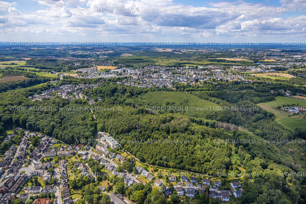 Velbert220803465Neviges | Luftbild, Ortsansicht Neviges und Tönisheide, mit Waldgebiet, Neviges, Velbert, Ruhrgebiet, Nordrhein-Westfalen, Deutschland