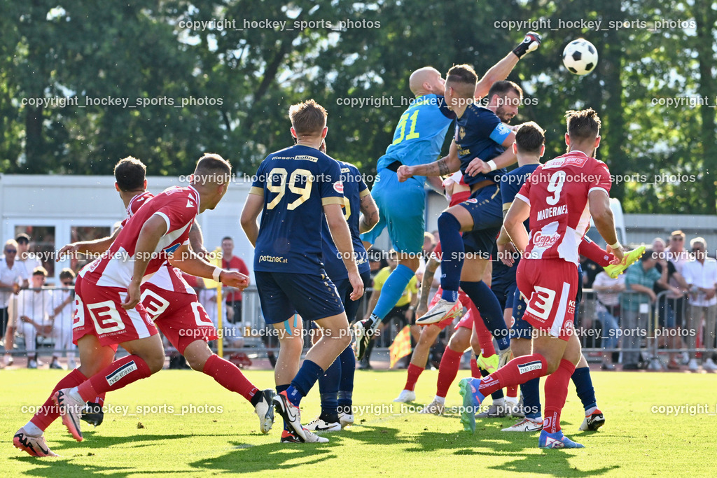 ATUS Velden vs. GAK | #7 Murat Satin GAK, #99 Luca Alexander Pollanz ATUS Velden, #31 Alexander Kofler ATUS Velden, #9 Daniel Maderner GAK, #8 Fabian Kopeinig ATUS Velden, ATUS Velden vs. GAK, ATUS Velden vs. GAK am 26.07.2024 in Villach (Stadion Lind), Austria, (Photo by Bernd Stefan)