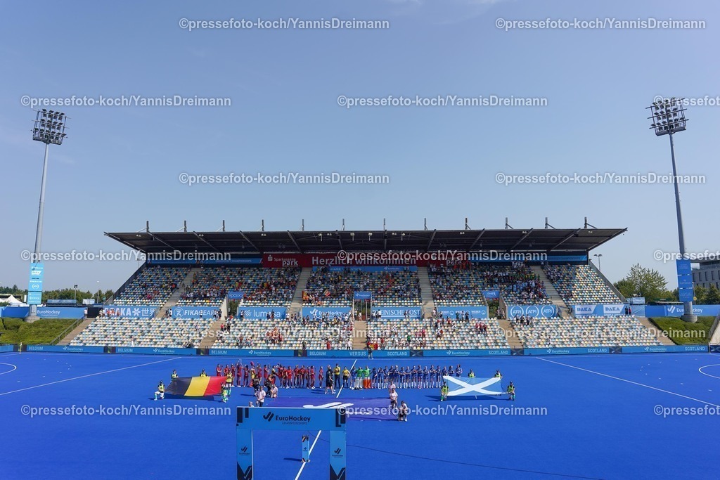 xydrx13082502055 | 13.08.2025, xydrx, Frauen EuroHockey Championship 2025, Gruppenphase, Gruppe B, Belgien - Schottland, Sparkassenpark Mönchengladbach: Übersichtsbild,