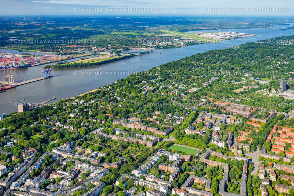 Hamburg_Altona_Ottensen_Othmarschen_ELS_0679050823 | HAMBURG 05.08.2023 Stadtzentrum im Innenstadtbereich am Ufer des Flußverlaufes der Elbe im Ortsteil Othmarschen in Hamburg, Deutschland. // City center in the downtown area on the banks of river course of the River Elbe in the district Othmarschen in Hamburg, Germany. Foto: Martin Elsen