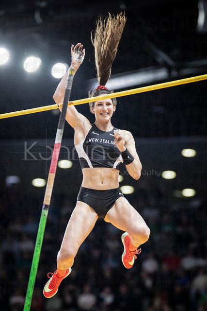 World Athletics Indoor Championships Kujawy Pomorze 26, 22.03.2026 | TORUN, POLAND - MARCH 22:  Eliza MCCARTNEY (NZL) competing in the women’s pole vault during the World Athletics Indoor Championships Kujawy Pomorze 26 on day 3 / session 2 at Kujawsko-Pomorska Arena Torun on March 22, 2026 in Torun, Poland. 