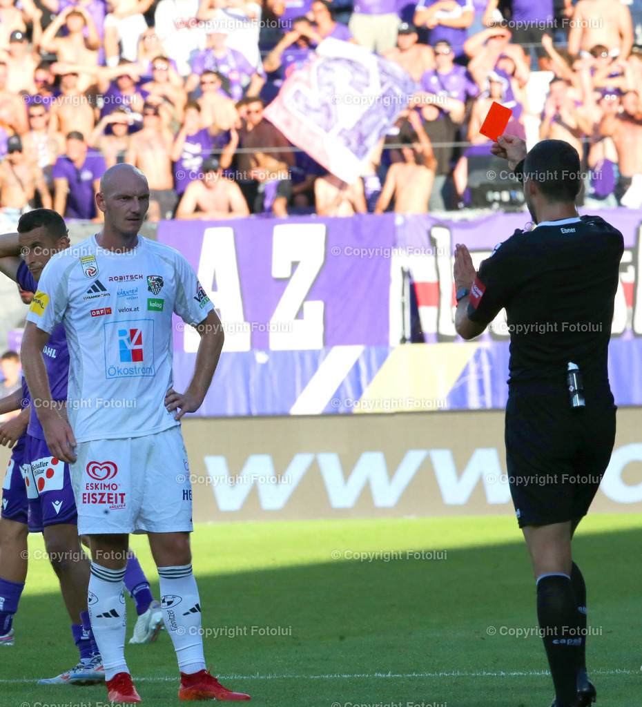 A_LUI_11082024_11 | SPORT,FUSSBALL,ADMIRAL BUNDESLIGA AUSTRIA WIEN-RZ PELLETS WAC  11.08.2024 IM BILD:  ROTE KARTE NICOLAS WIMMER  (WAC) ) FOTO:FOTOLUI/MW
