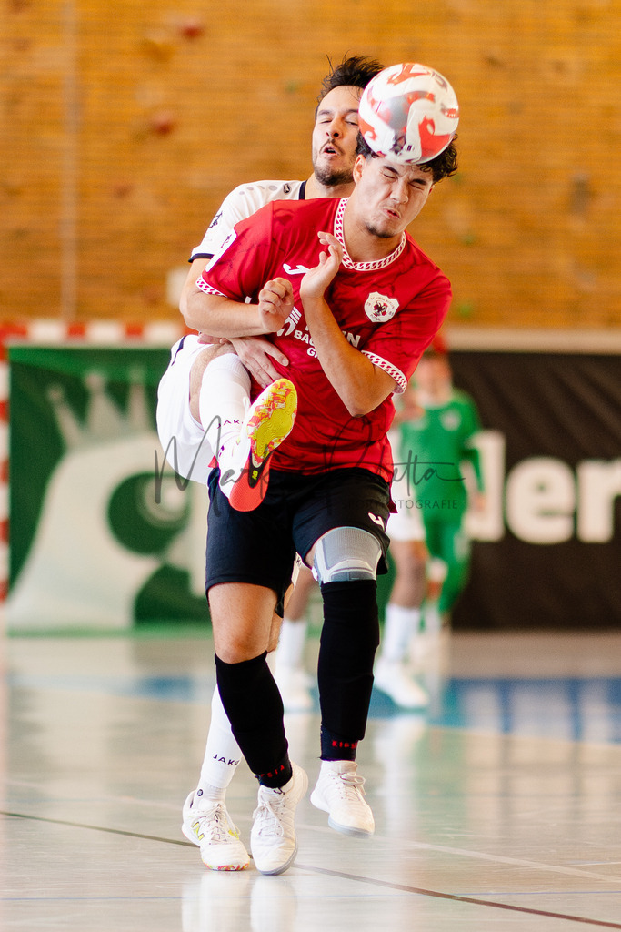 Futsal-Bundesliga, Saison 2025/2026, 2. Spieltag: SC Preußen Münster - FC Liria Futsal Berlin | Futsal-Bundesliga, Saison 2025/2026, 2. Spieltag, SC Preußen Münster empfängt FC Liria Berlin in der Universitäts-Sporthalle in Münster. Foto: sportfotografie.ms | Markus Paletta - Realisiert mit Pictrs.com