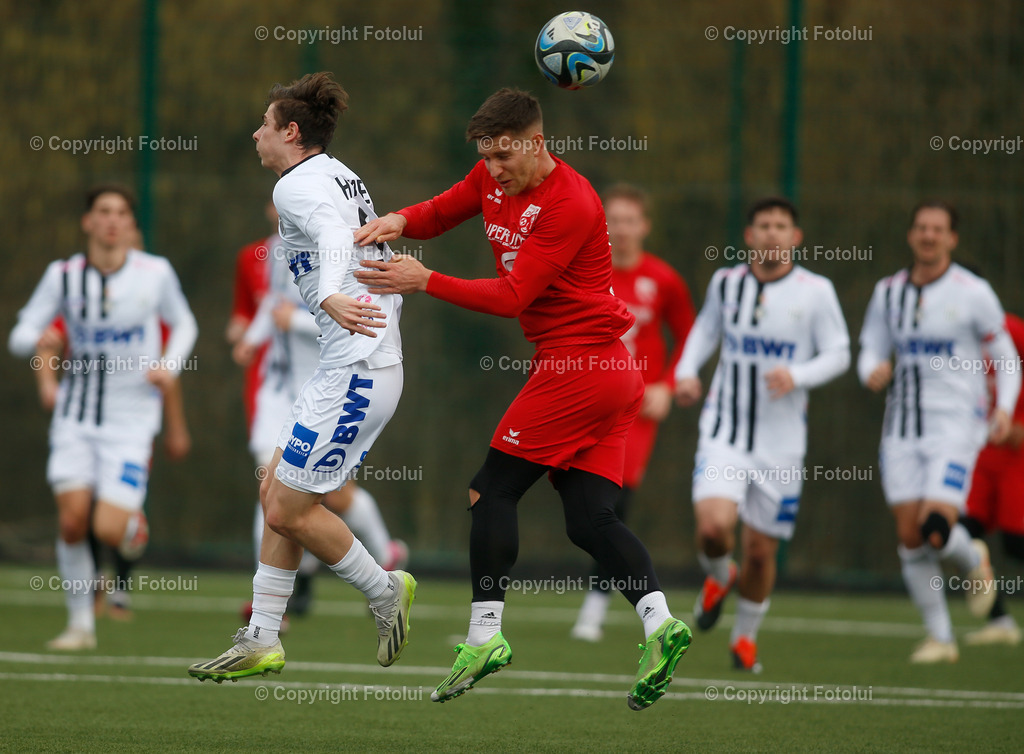 A_LUI_100224_14 | SPORT,FUSSBALL,TESTSPIEL ASKOE OEDT-SPG LASK AMATUERE 10.02.2024 IM BILD: ARNE AMMERER (OEDT) UND ARMIN HAIDER (SPG LASK) FOTO:FOTOLUI