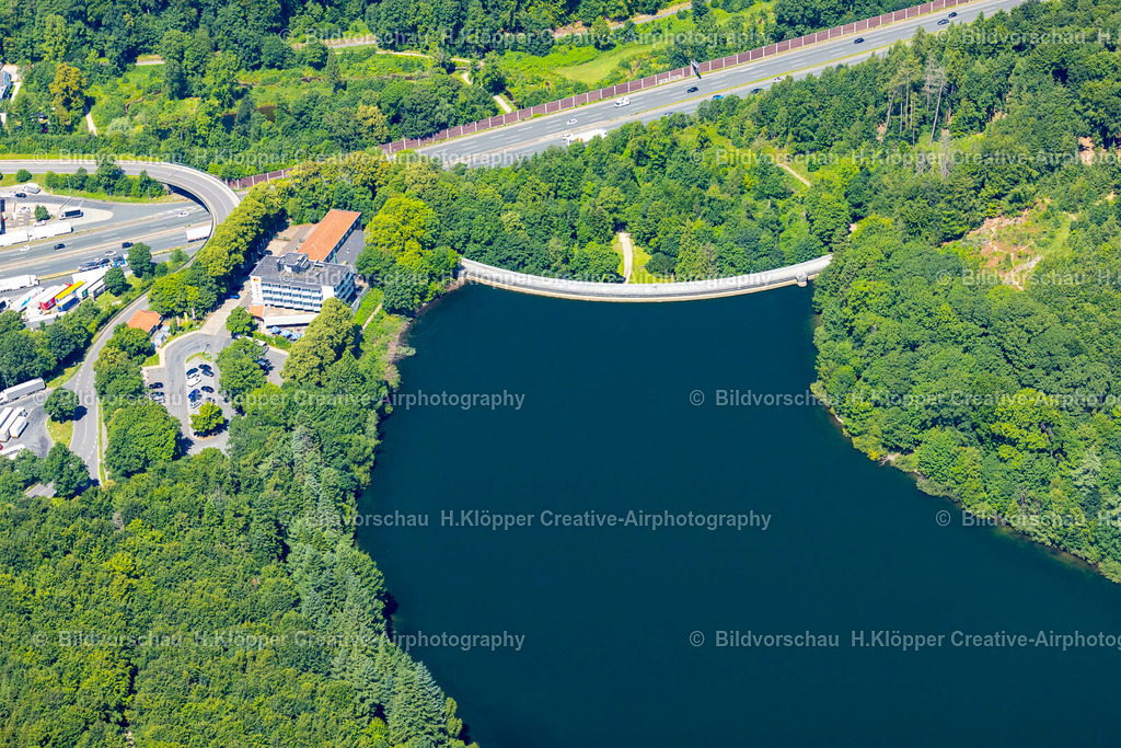Luftbild Remscheid-5004 | Staudamm am Stausee "Staumauer Eschbach-Talsperre" in Remscheid - Realisiert mit Pictrs.com