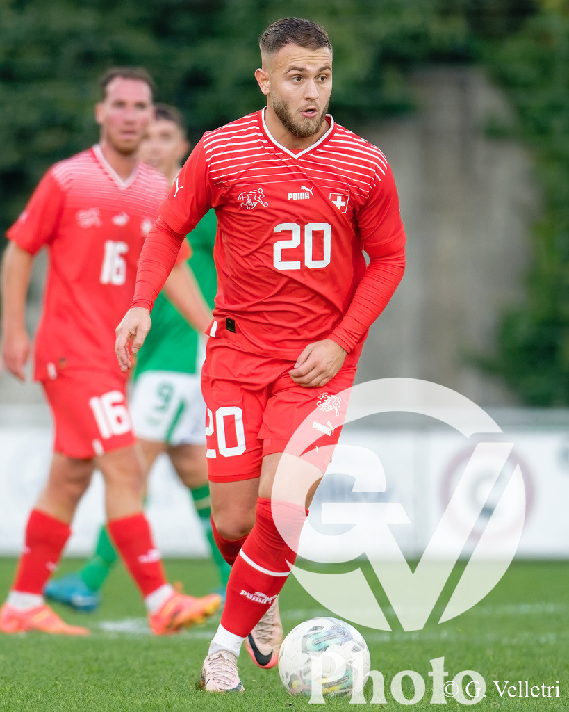 UEFA Region's Cup - Vaud v Munster | Ridvan Hysenaj (20 Vaud) controls the ball (action) during the UEFA Region's Cup game between Vaud and Munster at Centre Sportif de Colovray in Nyon, Switzerland 
