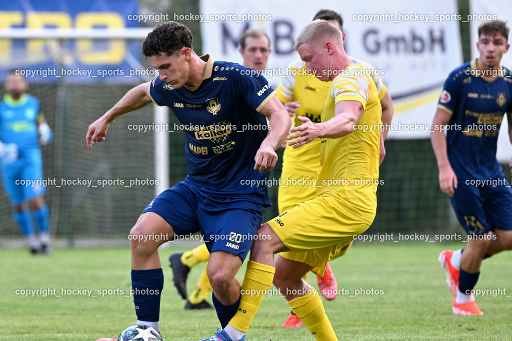 SV Malta vs. ATUS Velden | #20 Alessandro Kiko ATUS Velden, #6 Jakob Michael Ebner SV Malta, SV Malta vs. ATUS Velden, SV Malta vs. ATUS Velden am 19.08.2025 in Malta (Sportplatz Malta), Austria, (Photo by Bernd Stefan)
