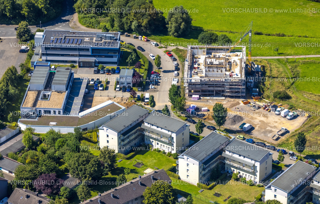 Witten230800072 | Luftbild, Dr. Spang Baustelle und Neubau Bürokomplex neben dem Netto Supermarkt, Rosi-Wolfstein-Straße, Annen, Witten, Ruhrgebiet, Nordrhein-Westfalen, Deutschland