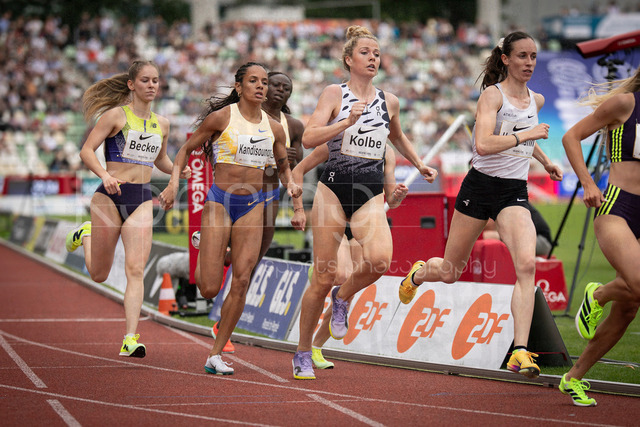 Golden Oval; Dresden, 31.05.2026 | DRESDEN , GERMANY - MAY 31:  Jana Marie Becker (GER / Germany), Lena Kandissounon (FRA / France), Smilla Kolbe (GER / Germany), Lore Hoffmann (SUI / Switzerland) competing in the 800m during the Golden Oval Continental Tour Silver meeting on May 31, 2026 at Heinz-Steyer-Stadion in Dresden, Saxony, Germany.