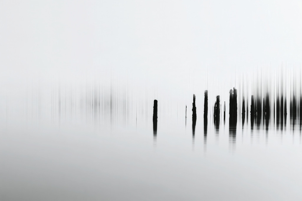 KI00342 | Mit moderner KI‑generiertes schwarz-weiß Artwork, sorgfältig manuell für den Druck optimiert.