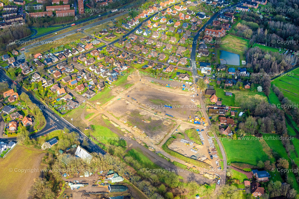 Stade_Klarer_Streck_Sandpolster_Neubaugebiet_ELS_4252230323 | STADE 23.03.2023 Neubaugebiet im Siedlungsgebiet Bronzeschmiede an der Straße Klarer Streck in Stade im Bundesland Niedersachsen, Deutschland. // New building area in the settlement area Bronzeschmiede on street Klarer Streck in Stade in the state Lower Saxony, Germany. Foto: Martin Elsen