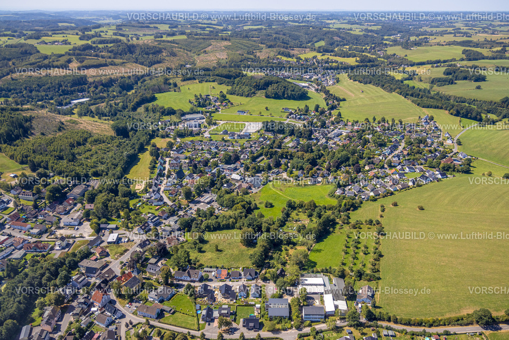 Kierspe250813299 | Luftbild, Wohngebiet Ortsansicht Ortsteil Rönsahl, Kierspe, Sauerland, Nordrhein-Westfalen, Deutschland