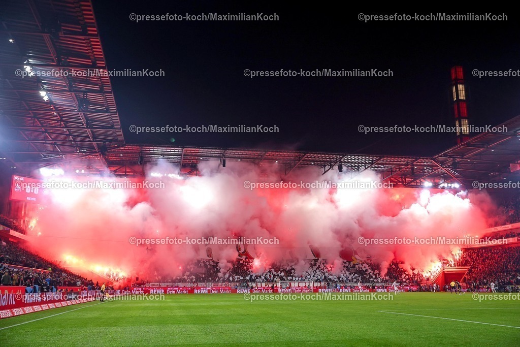 1FC14012601085 | 14.01.2026, Fußball, 1. FC Köln - FC Bayern München, 1. Fußball Bundesliga, 17. Spieltag, RheinEnergie-STADION, Saison 2025 2026: Fightclub Choreografie Choreo Choreography Südkurve Tribüne Innenansicht Schriftzug Banner DFB regulations prohibit any use of photographs as image sequences and or quasi-video.