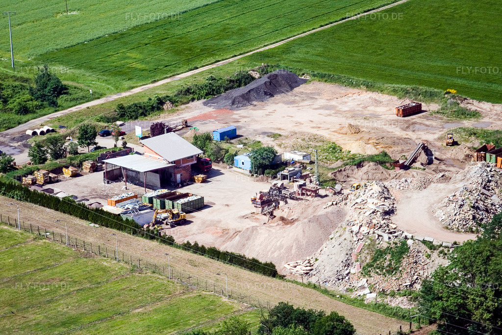 Luftbild: Bauschuttrecycling Gaudier im Ortsteil Minderslachen in Kandel im Bundesland Rheinland-Pfalz in Deutschland. Foto: IMG_2108.jpg vom 24.05.2006 durch Werner Riehm/FLY-FOTO.de
