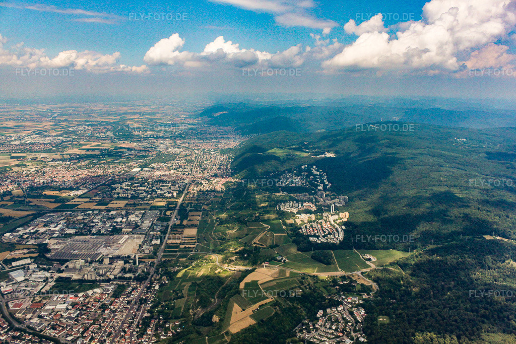 Luftbild: südlicher Odenwald mit Boxberg im Ortsteil Emmertsgrund in Heidelberg im Bundesland Baden-Württemberg in Deutschland. Foto: IMG_19224.jpg vom 05.07.2009 durch Werner Riehm/FLY-FOTO.de