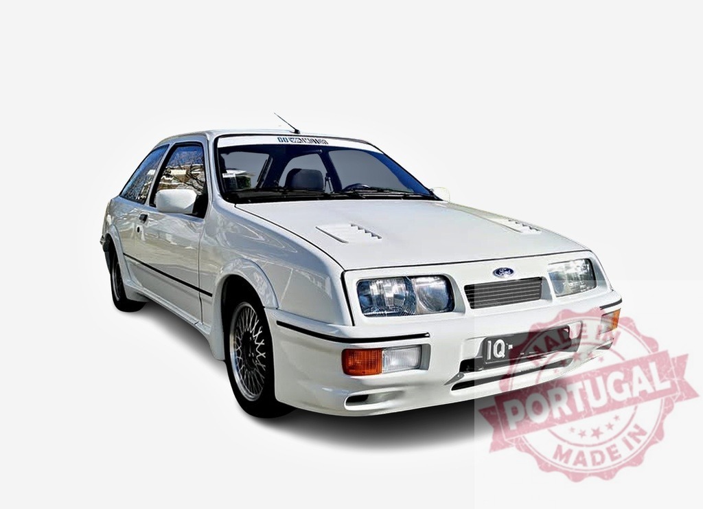 White Ford Sierra RS Cosworth classic 1980s sports car | White Ford Sierra RS Cosworth, a powerful classic sports car from the 1980s - Realized with Pictrs.com