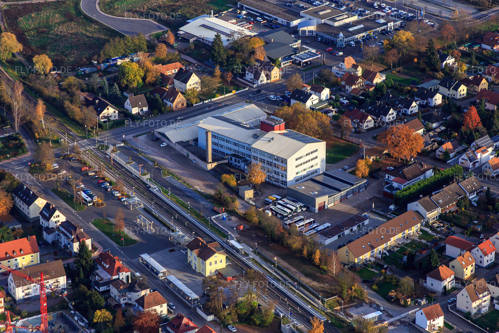 Luftbild: Bahnhof Kandel in Kandel im Bundesland Rheinland-Pfalz in Deutschland. Foto: IMG_085217.jpg vom 08.11.2015 durch Werner Riehm/FLY-FOTO.de