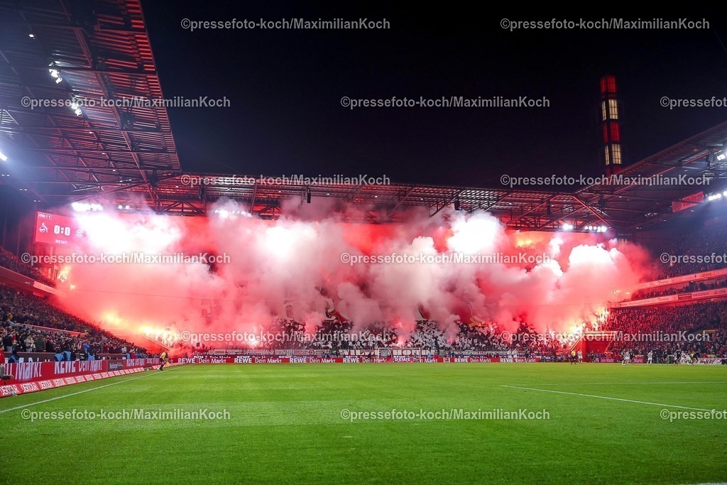 1FC14012601083 | 14.01.2026, Fußball, 1. FC Köln - FC Bayern München, 1. Fußball Bundesliga, 17. Spieltag, RheinEnergie-STADION, Saison 2025 2026: Fightclub Choreografie Choreo Choreography Südkurve Tribüne Innenansicht Schriftzug Banner DFB regulations prohibit any use of photographs as image sequences and or quasi-video.