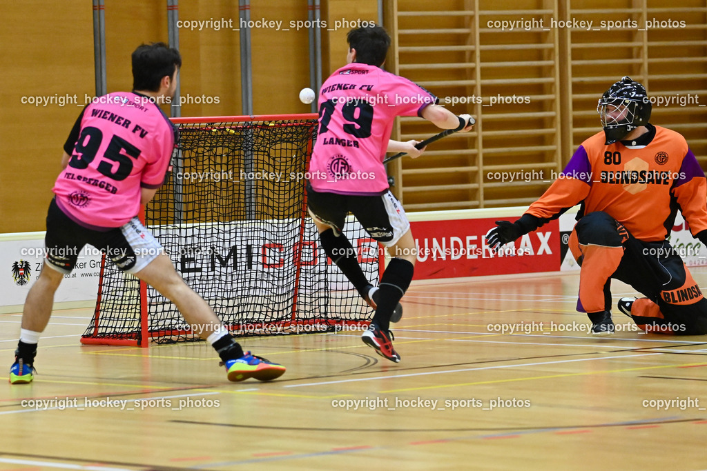 VSV Unihockey vs. Wiener Floorball Verein 7.1.2023 | #80 Bernhard Bezucha, #79 Christopher Langer, #95 Niklas Felsberger