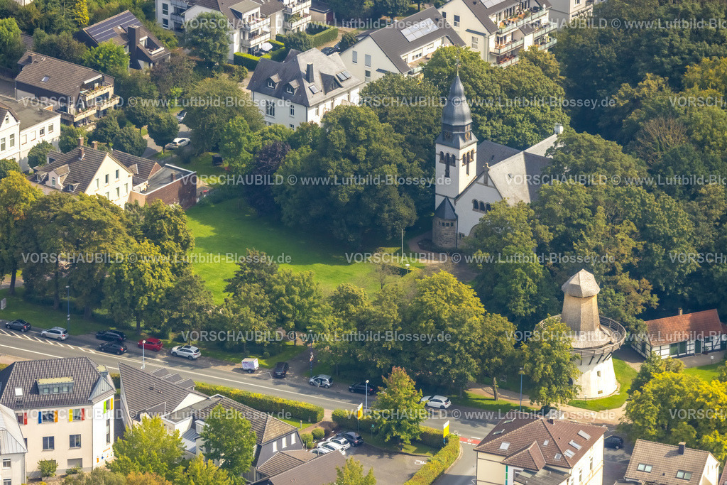 Unna230900942 | Luftbild, Evang. Christuskirche, Windpumpe der ehemaligen Saline Königsborn, Königsborn, Unna, Ruhrgebiet, Nordrhein-Westfalen, Deutschland