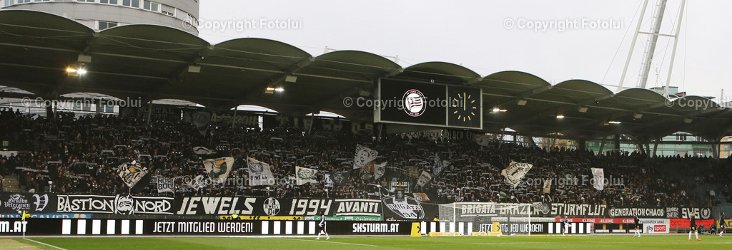 A_LUI_25032023___4 | SPORT,FUSSBALL,ADMIRAL BUNDESLIGA STURM GRAZ-AUSTRIA KLAGENFURT 25.02.2023
IM BILD: NORDKURVE STURM GRAZ FANS FOTOLUI/MARIO WIMMER