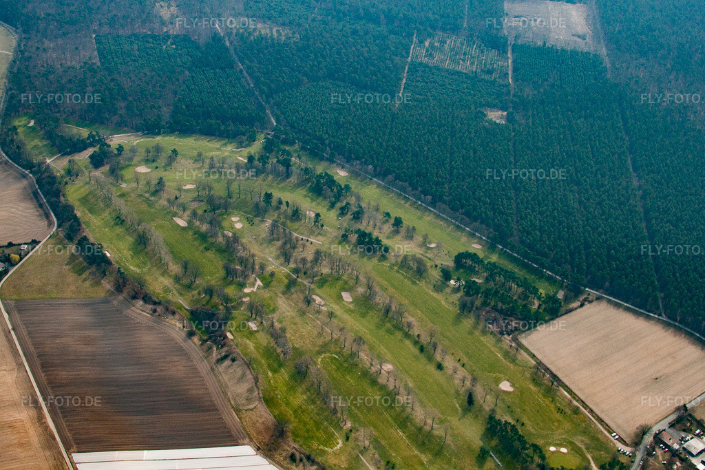 Luftbild: Golfplatz Rheintal Gmbh in den Oftersheimer Dünen im Ortsteil Hardtwaldsiedlung in Oftersheim im Bundesland Baden-Württemberg in Deutschland. Foto: IMG_37849.jpg vom 12.03.2011 durch Werner Riehm/FLY-FOTO.de