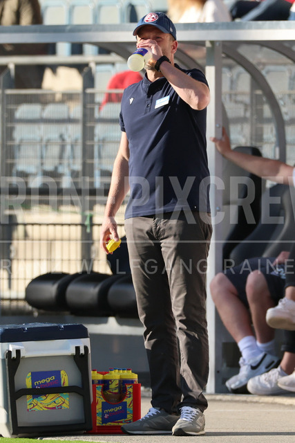 Grazer AK 1902 vs WSG Tirol – Austrian Bundesliga | Graz, Austria, 02.MAY.26 - SOCCER - ADMIRAL Bundesliga, Qualification Group, Grazer AK 1902 vs WSG Tirol. The image shows head coach Ferdinand Feldhofer (GAK) drinking water.