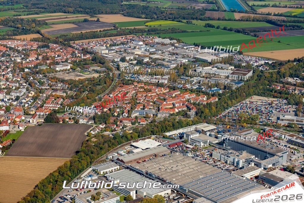 aktuelles Luftbild von  Karlsfeld - Luftaufnahme wurde 2018 von https://frankenair.de mittels Flugzeug (keine Drohne) erstellt.