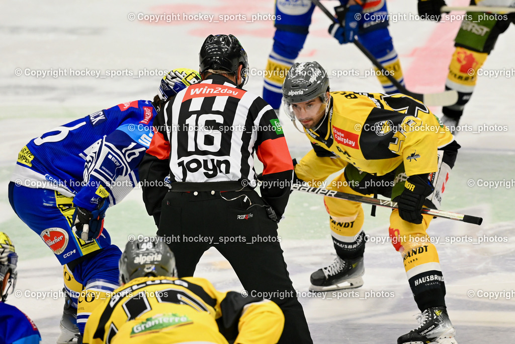 EC IDM Wärmepumpen VSV vs. HC Pustertal | ZRNIC MILAN Referee, #16 HANCOCK Kevin EC VSV, #40 Andergassen Raphael HC PUSTERTAL, EC IDM Wärmepumpen VSV vs. HC Pustertal, EC IDM Wärmepumpen VSV vs. HC Pustertal am 15.11.2024 in Villach (Stadthalle Villach), Austria, (Photo by Bernd Stefan)