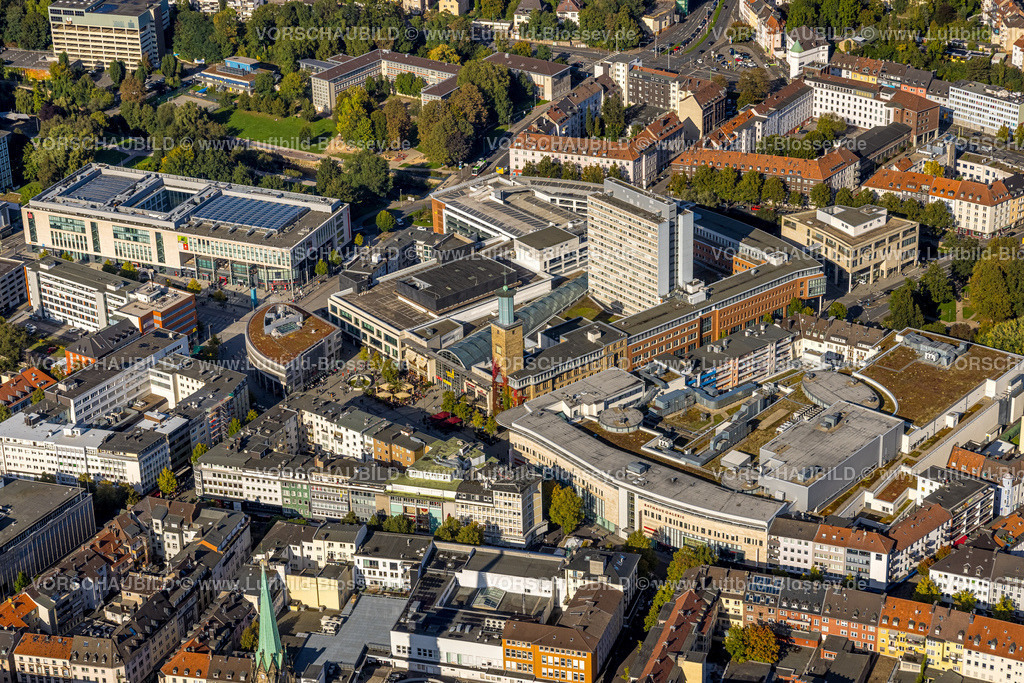 Hagen241005212 | Luftbild, City Innenstadt Rathaus Galerie, Rathaus und Volme Galerie, Mittelstadt, Hagen, Ruhrgebiet, Nordrhein-Westfalen, Deutschland