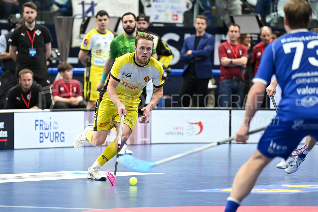 Zug United - HC Rychenberg - 25. April 2026 | Oskar Weissbach (#6 HC Rychenberg Winterthur) am L-UPL Superfinal-Spiel zwischen Zug United und HC Rychenberg am 25. April 2026 in der BCF Arena, Fribourg, Schweiz.Bild: Sportfotografie Markus Aeschimann | www.markus-aeschimann.ch - Realisiert mit Pictrs.com