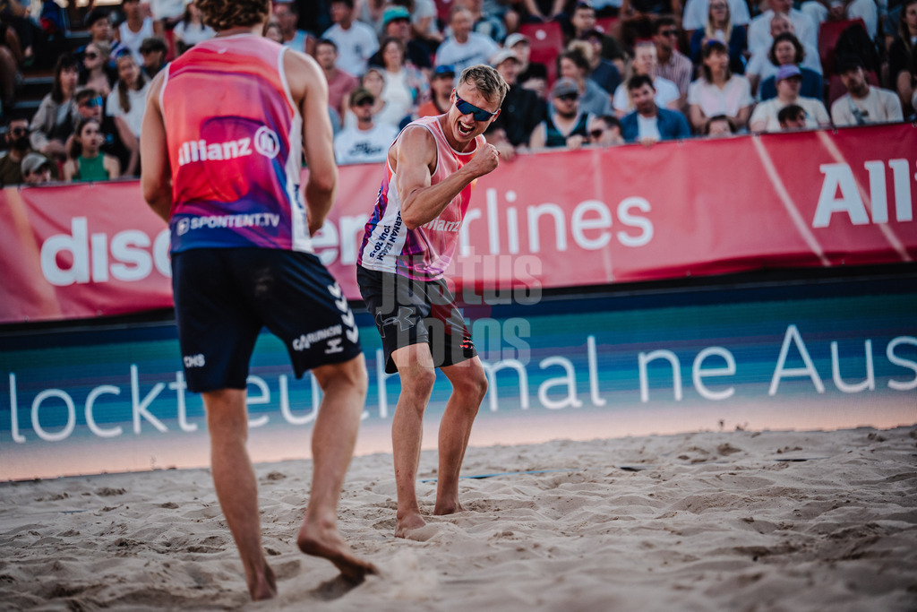 Beachvolleyball | Männer | Allianz German Beach Tour 2025 | Tourstop Berlin | 16.08.2025 | Cedrik Moede jubelt