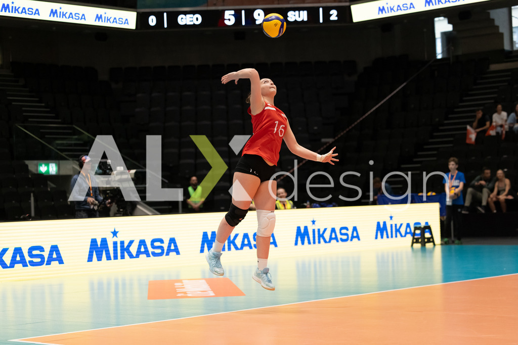 Georgia v Switzerland - CEV European League Women | KRIENS, SWITZERLAND - JUNE 12: ANA JANKHOTELI of Georgia  during the CEV European League match between Georgia and Switzerland at Pilatus Arena on June 12, 2026 in Kriens, Switzerland. - Realisiert mit Pictrs.com