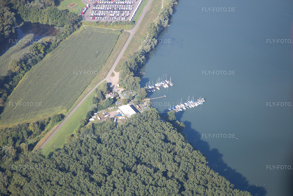 Luftbild: Wörth am Rhein, Segelclub im Ortsteil Maximiliansau in Wörth im Bundesland Rheinland-Pfalz in Deutschland. Foto: IMG_093061.jpg vom 13.08.2016 durch Werner Riehm/FLY-FOTO.de