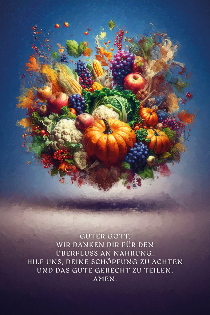 Gebet zum Erntedankfest | ✔ Einzigartiger Designstil von Jonathan Schöps (Master of Arts) +++ ✔ Mit deinem Kauf unterstützt du direkt den selbstständigen Gestalter, unabhängig von Zwischenhändlern +++ ✔ sicher bezahlen per Rechnung, Paypal, Kreditkarte, Vorkasse oder Lastschrift +++ Meine Kunden bewerten undarstellbar mit 4,9/5 ⭐⭐⭐⭐⭐ Sternen.