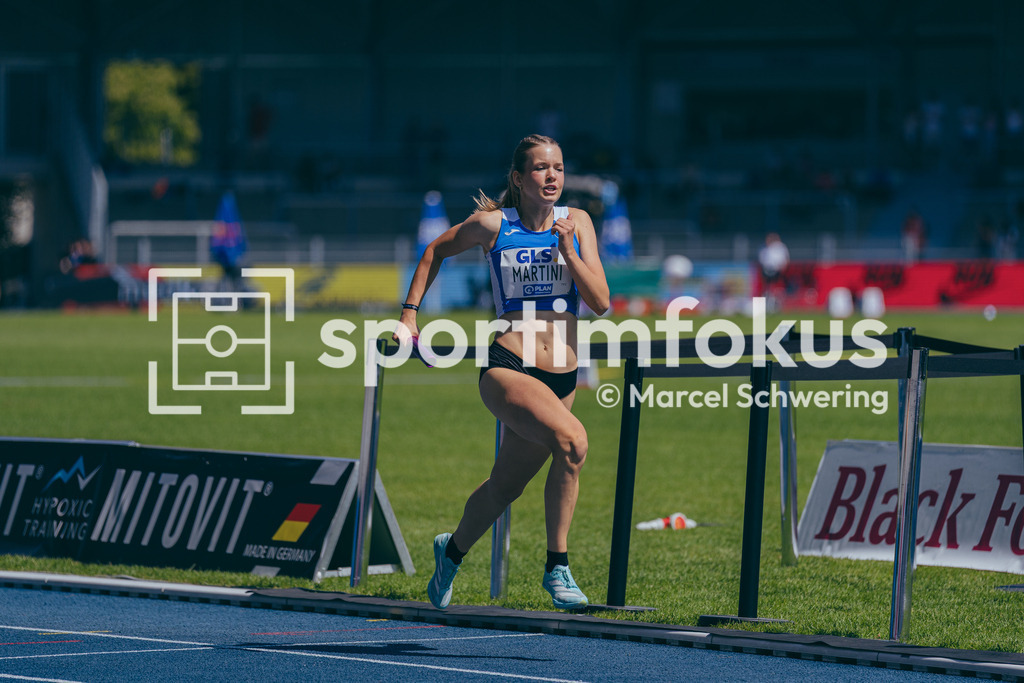 Deutsche Meisterschaften der Frauen und Männer 2026 | Imke Martini, Sportclub Krefeld 1905, U20 4x400-Meter-Staffel, Deutsche Meisterschaften der Frauen und Männer 2026, Lohrheidestadion Bochum-Wattenscheid, 25.07.2026. Foto: Marcel Schwering / sportimfokus - Realisiert mit Pictrs.com