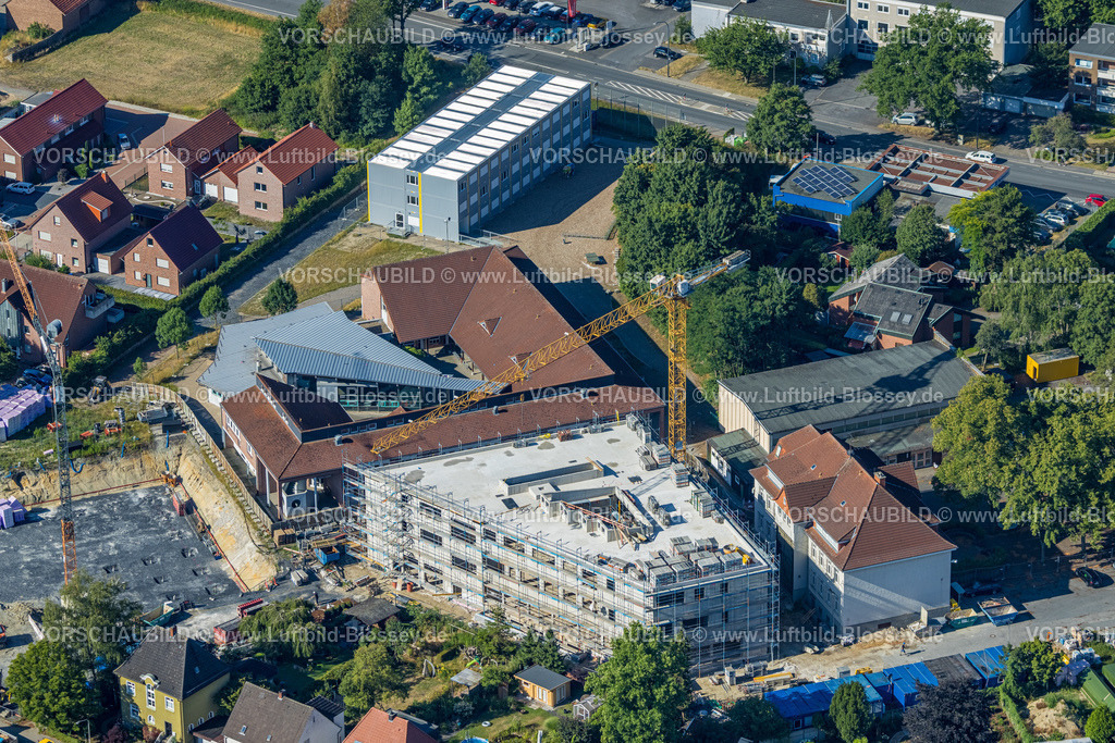Hamm220700290 | Luftbild, Baustelle mit Neubau und Sanierung Arnold-Freymuth-Gesamtschule / Falkschule, Herringen, Hamm, Ruhrgebiet, Nordrhein-Westfalen, Deutschland