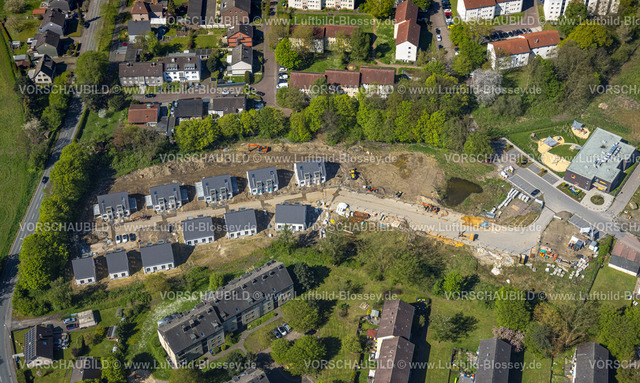 Bergkamen230406575 | Luftbild, Baustelle mit Neubau Reihenhäuser, Magdeburger Straße Ecke Berliner Straße, Weddinghofen, Bergkamen, Ruhrgebiet, Nordrhein-Westfalen, Deutschland