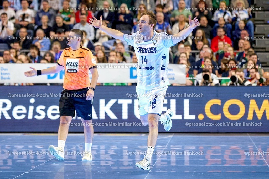 xSSCx19042601020 | 19.04.2026, xsscx, Handball, DHB-Pokal Lidl Final4, Spiel um Platz 3, TBV Lemgo-Lippe - SC Magdeburg, Saison 2025 / 2026 Herren, Lanxess Arena, Köln: Bobby Schagen (TBV Lemgo Lippe #14) jubelnd nach dem Treffer Photo: xSandraxScherningxPressefotoKochx