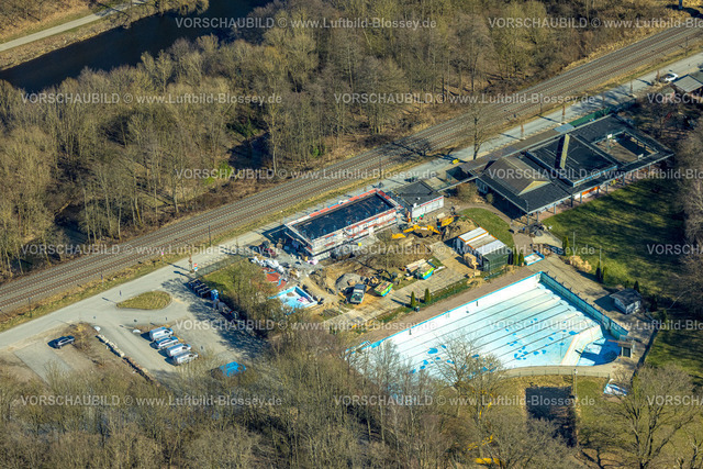 Arnsberg250305586 | Luftbild, Freibad Neheim und Baustelle, Neheim, Arnsberg, Sauerland, Nordrhein-Westfalen, Deutschland