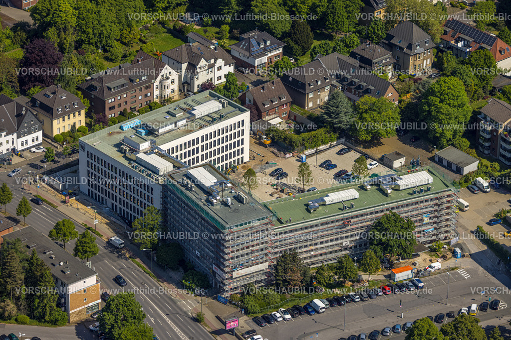Bottrop230509637 | Luftbild, Neues Bauknecht-Quartier mit Baustelle am RAG Gebäude an der Hans-Böckler-Straße, Gleiwitzer Platz, Altstadt, Bottrop, Ruhrgebiet, Nordrhein-Westfalen, Deutschland