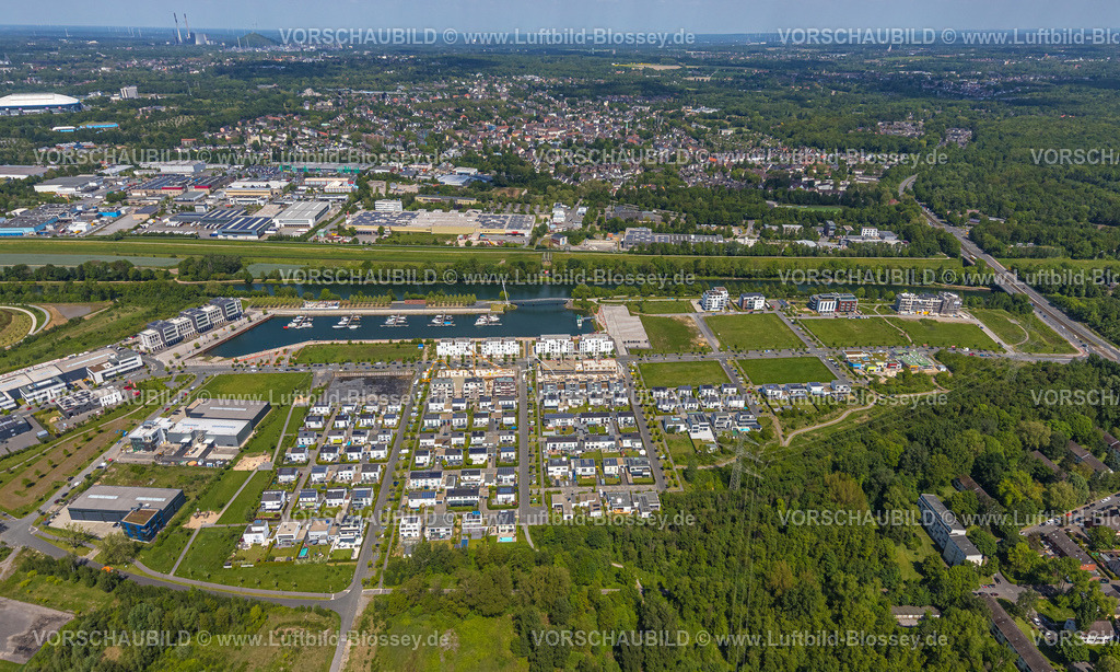 Gelsenkirchen230511126 | Luftbild, Yachthafen Stölting Marina, Hafenquartier Graf Bismarck, Rhein-Herne-Kanal, Bismarck, Gelsenkirchen, Ruhrgebiet, Nordrhein-Westfalen, Deutschland