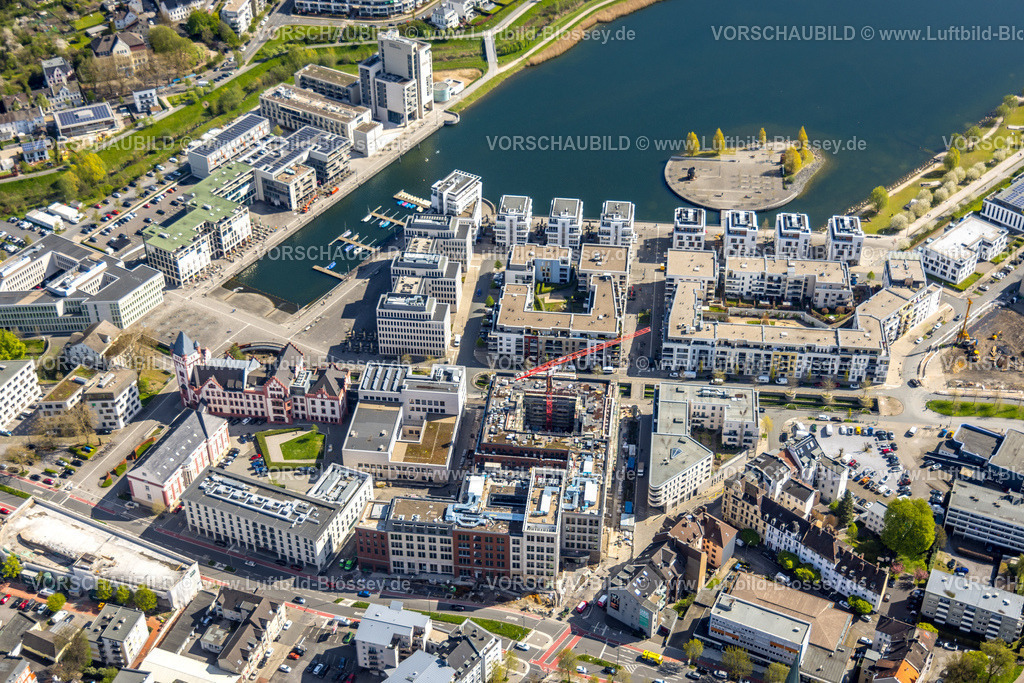 Dortmund230401030 | Luftbild, Phoenix-See, Hafen und Geschäftshäuser, Hörde, Dortmund, Ruhrgebiet, Nordrhein-Westfalen, Deutschland