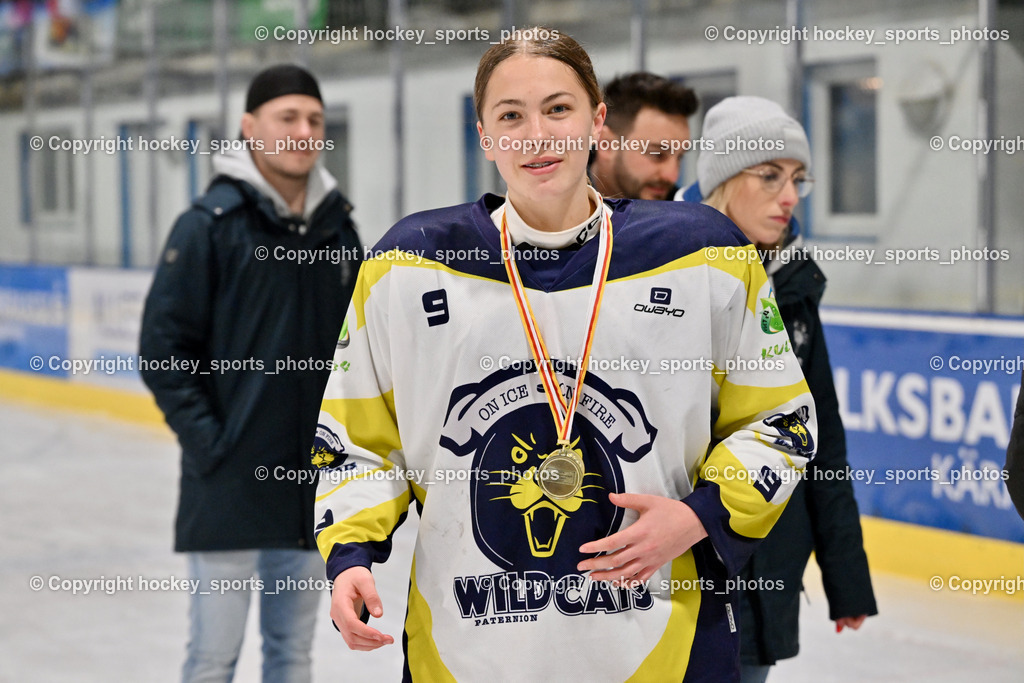 WILDCATS PATERNION & Lady Hawks Siegerehrung-Meisterfeier | #9 Neumann Magdalena WILDCATS PATERNION, WILDCATS PATERNION &amp; Lady Hawks Siegerehrung-Meisterfeier, WILDCATS PATERNION &amp; Lady Hawks Siegerehrung-Meisterfeier am 12.03.2025 in Steindorf (Ossiachersee Halle), Austria, (Photo by Bernd Stefan)