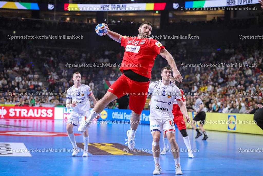 EHFEURO24012401060 | 24.01.2024, EHF EURO 2024, Männer Europameisterschaft Handball, Lanxess Arena in Köln, Österreich - Island: Tobias Wagner (Österreich)