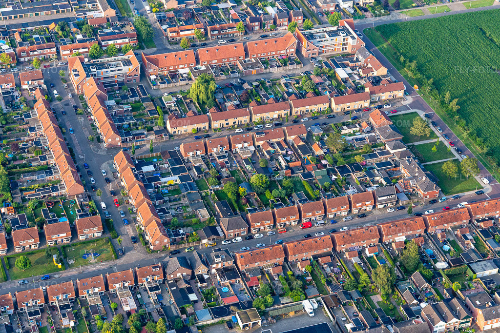 Aerial view: Olivier van Noorstraat in Enschede in the state Overijssel, Netherlands.Photo: IMG_008181.jpg taken on 07/18/2020 by Werner Riehm/FLY-FOTO.comResolution of the original: 5472 x 3648 px